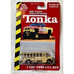 NIP 1999 Tonka Maisto Camp Tonkawa Bus Die Cast Car #18 of 50 Collection